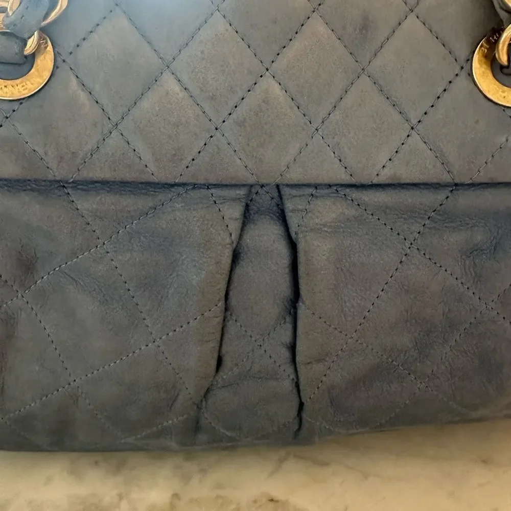 Chanel Quilted Shoulder Bag with Champagne Gold Accents